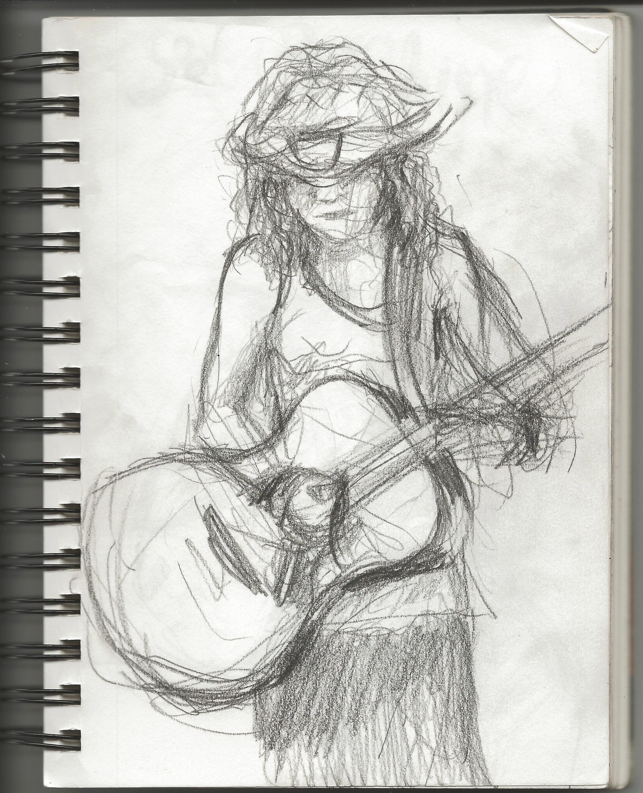 Sketching at the music festival, this lady has a gorgeous heart and spills it out in her poetry, music and the causes she passionately talks about. 